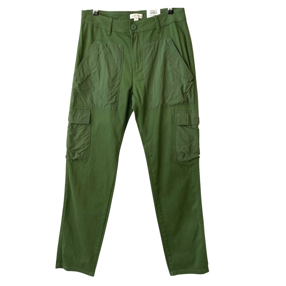 Sun & Stone Hybrid Cargo Pants Men Size 29 Forest Green Tapered Fit Stretch NWT